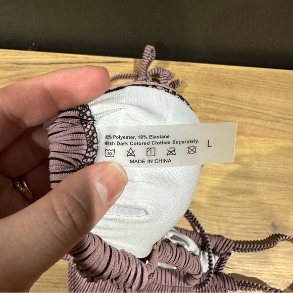 Purple mauve ribbed shein bikini tie large - Picture 7 of 8